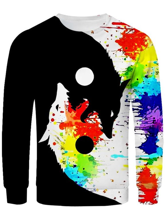 Sweat-shirt Peinture Loup Imprimés - multicolor M