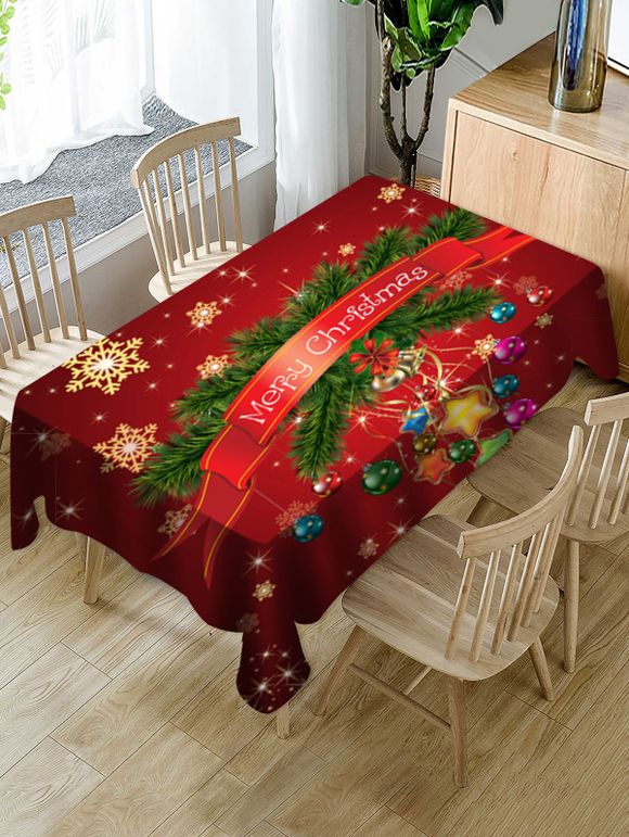 Nappe de Table de Noël Imperméable Flocon de Neige Imprimé en Tissu - multicolor W60 X L102 INCH