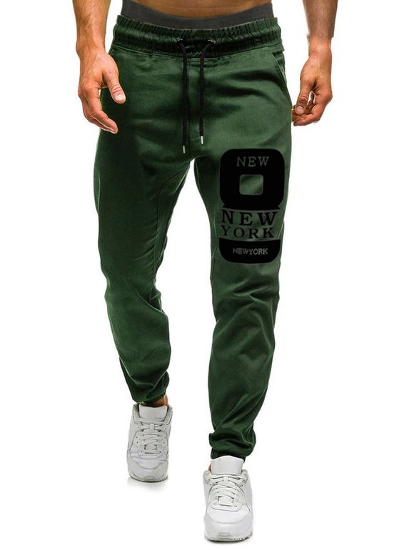Pantalon de Jogging Décontracté Graphique - Vert Armée XL