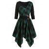 Robe Mouchoir Ceinturée à Carreaux - Noir M