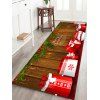 Tapis de Sol Joyeux Noël Cadeau Bois Imprimés - Rouge W24 X L71 INCH
