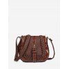 Sac à Bandoulière Boucle Design en Forme de Selle - marron foncé 