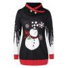 Sweat-shirt de Noël Bonhomme de Neige et Flocon de Neige Imprimés Grande Taille à Col Haut - multicolor 1X