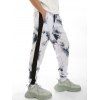 Pantalon de Jogging Décontracté Teinté à Rayure Latérale - Blanc 3XL