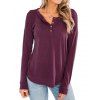 Tricot Boutonné à Goutte Epaule - Marron 2XL