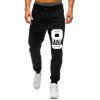 Pantalon de Jogging Décontracté Graphique - Noir L