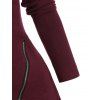 Cowl Neck Zippers Asymmetric Knitwear - RED WINE S