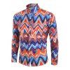Chemise Zigzag Imprimé à Manches Longues - multicolor L
