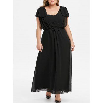 

Plus Size High Waist Maxi Party Dress, Black
