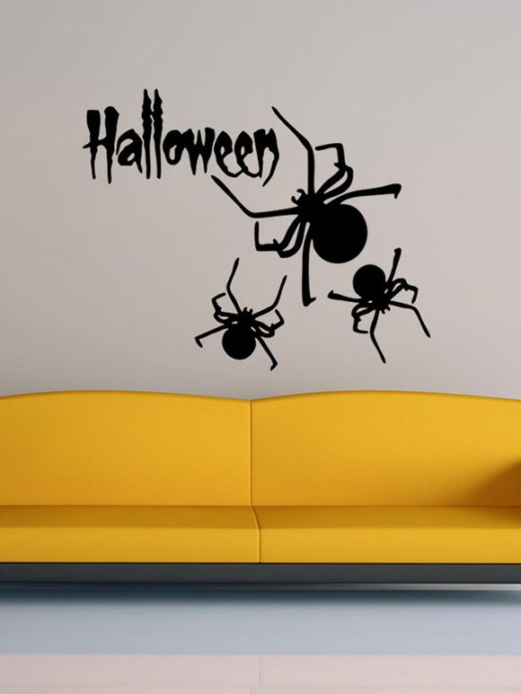 Autocollant Mural d'Halloween Araignée - Noir 57*36CM
