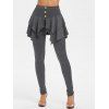 Pantalon Moulant Boutonné à Taille Haute - Gris Foncé XL