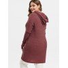 Plus Size Solid Turtleneck Tunic Sweater - RED WINE 1X