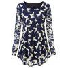Corsage Courbe en Dentelle Motif Papillon Grande-Taille - Bleu profond 5X