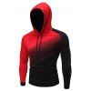 Sweat à Capuche en Blocs de Couleurs Jointif à Manches Raglan à Pois - Rouge L