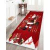 Tapis de Sol Motif de Cerf et de Père Noël Imprimé en Flanelle - Rouge W24 X L71 INCH