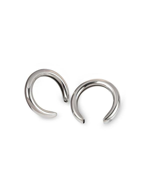 Boucles d'Oreilles Lune Croissant Exagérée - Argent 5.1CM