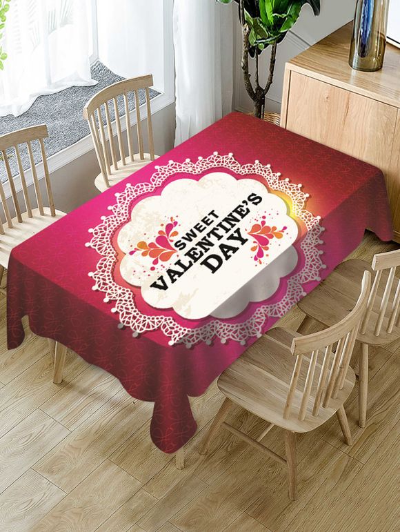Table de Table Imperméable Motif de Saint-valentin en Tissu - multicolor W55 X L55 INCH