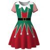 Robe de Noël Longueur à Genou 3D Imprimé - multicolor A XL