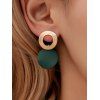 Boucles d'Oreilles Cercle Géométriques en Alliage - Vert Foncé 