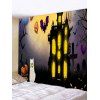 Tapisserie d'Halloween Motif Citrouille Chauve-souris Fantôme et Château - multicolor F W59 X L51 INCH