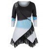 T-shirt Tunique Imprimé en Dentelle Grande Taille - multicolor 5X