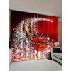 Rideaux de Fenêtre Motif de Cerf et de Père Noël - multicolor W30 X L65 INCH X 2PCS