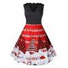 Robe de Soirée Vintage Festonné Père Noël Grande Taille - Châtaigne Rouge 2X