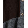 hooded contrast ribbed flare sleeve button up high low cardigan