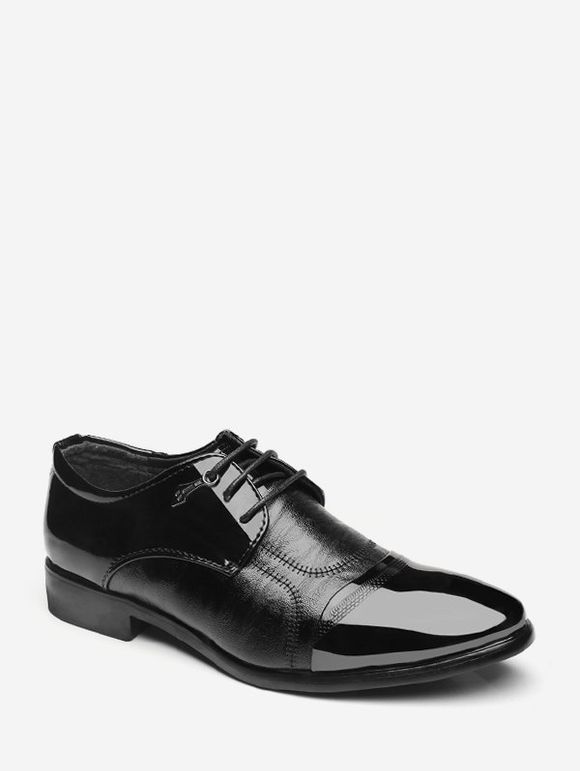 Chaussures de Travail Panneau en Cuir Verni à Lacets - Noir EU 42