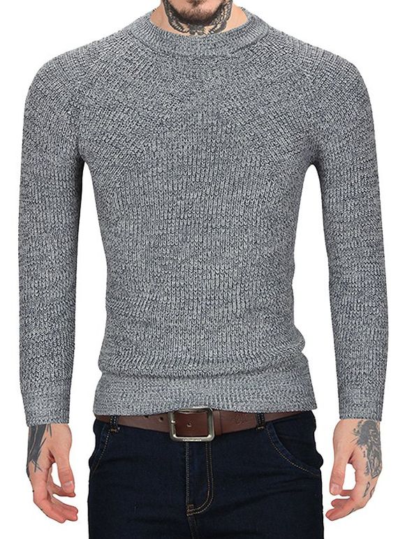 Pull Style Simple à Col Rond - Gris 2XL