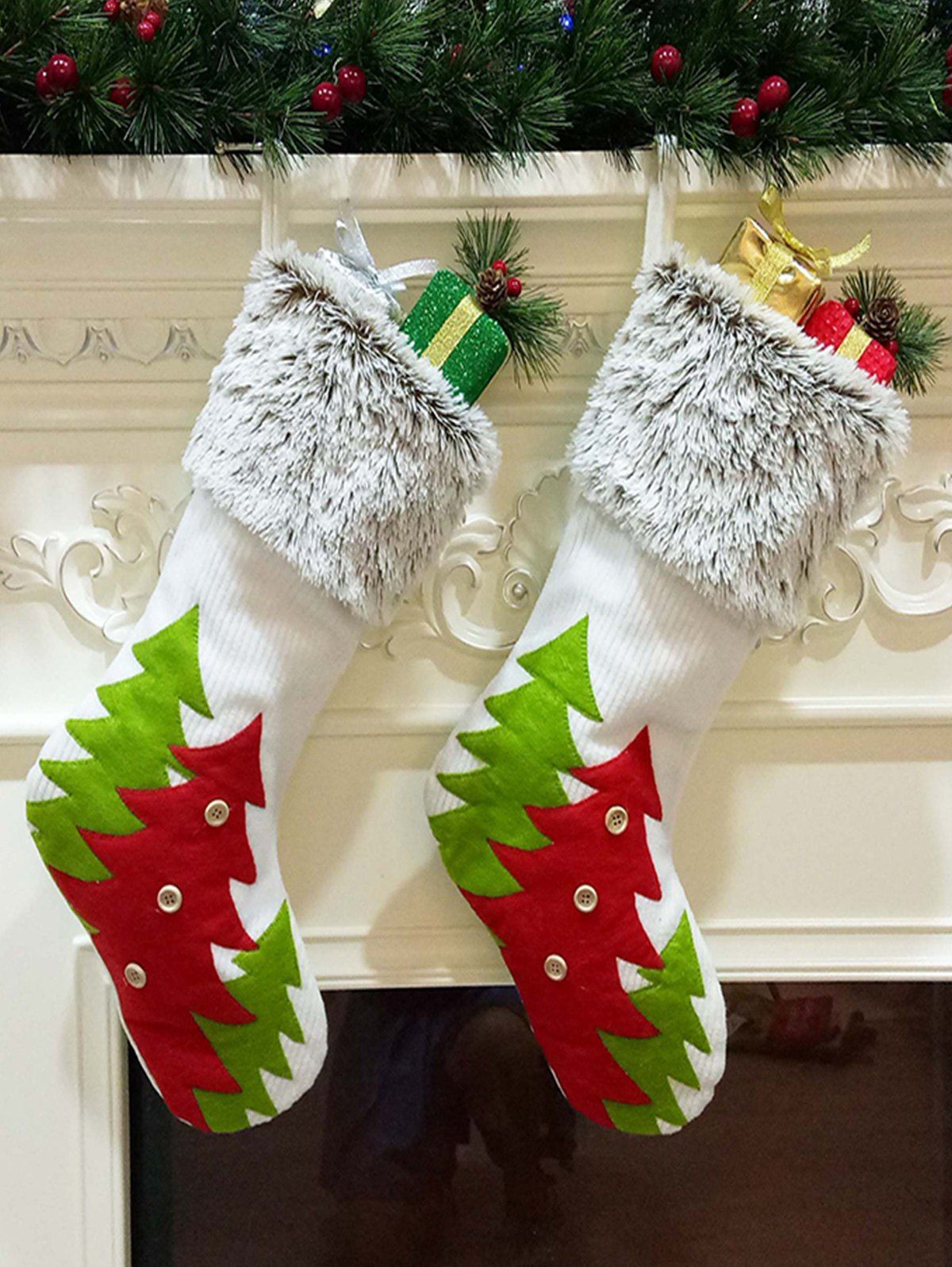 [42% OFF] 2020 Christmas Gift Sock Shape Decoration In GREEN | DressLily