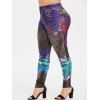 Legging Moulant Papillon Imprimé Grande Taille - Noir 4X