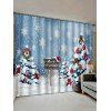 Rideau de Fenêtre de Noël Sapin et Flocon de Neige Imprimés 2 Panneaux - multicolor W30 X L65 INCH X 2PCS