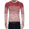 Ombre Print Casual Round Neck Sweater - RED 2XL