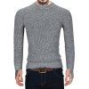 Brief Style Round Neck Sweater - KHAKI M