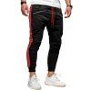 Pantalon de Sport de Jogging Zippé à Ourlet Contrasté avec Poche - Rouge M