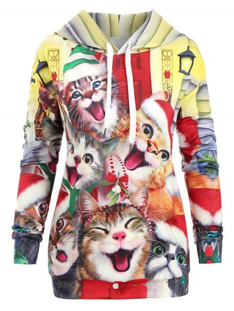 cat christmas hoodie