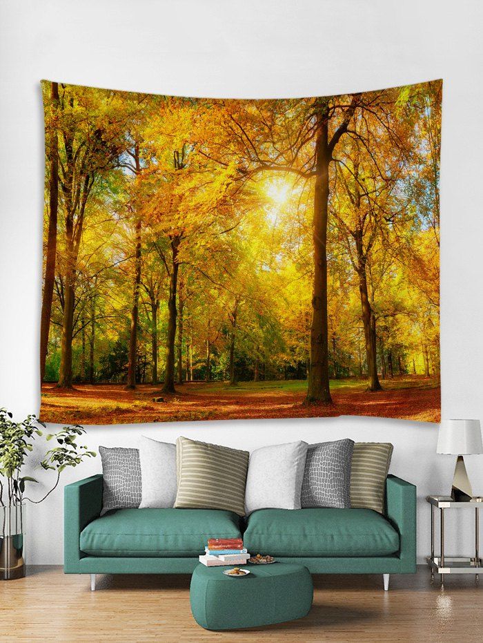 DressLily.com: Photo Gallery - Sunlight Maple Forest Print Tapestry ...