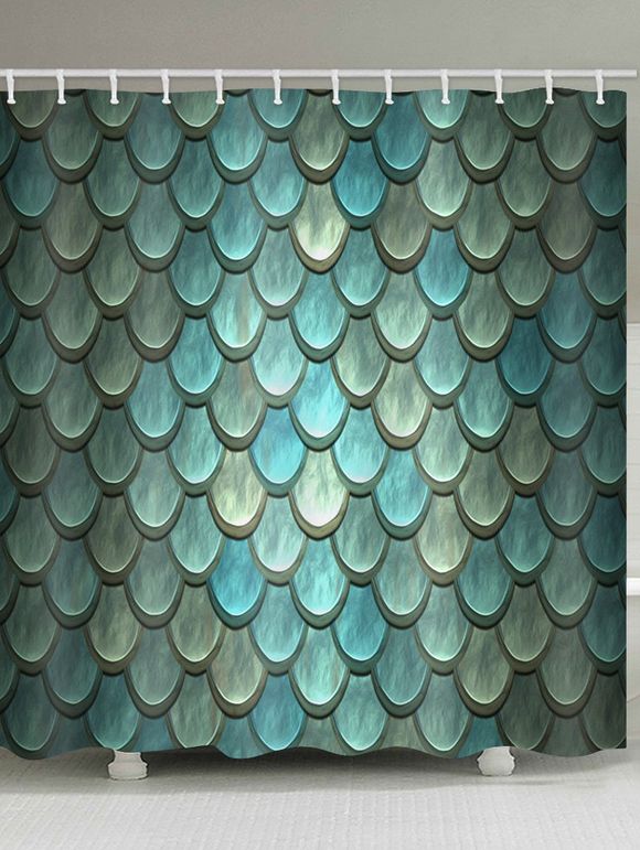 Rideau de Douche Imperméable Sirène Imprimé pour Salle de Bain - multicolor W71 X L71 INCH