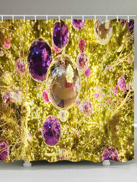 Rideau de Douche Imperméable de Noël Boule Imprimée pour Salle de Bain - multicolor W59 X L71 INCH