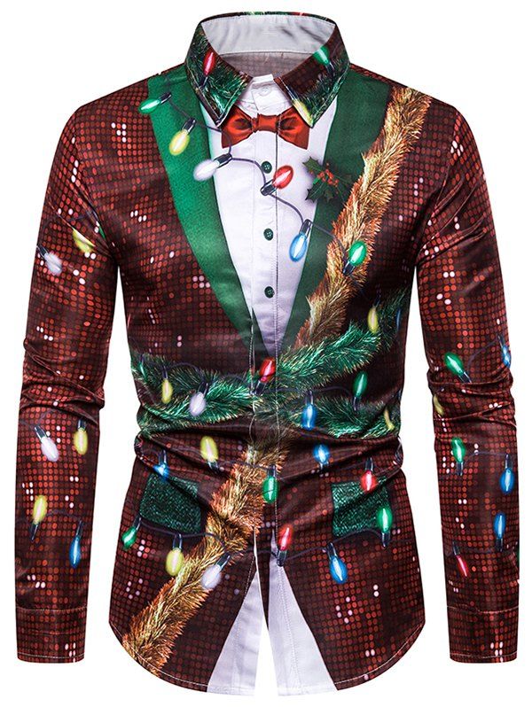 Chemise de Noël Boutonnée à Paillettes - multicolor 3XL
