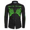 Chemise d'Halloween Squelette Imprimée à Manches Longues - Chartreuse L