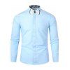 Chemise Fleurie Boutonnée Imprimée à Manches Longues - Bleu clair XL