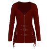 T-shirt Anneau de Grande Taille à Lacets - Saleté Rouge L