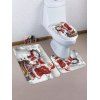Ensemble Tapis de Toilettes Motif Père Noël et Bonhomme de Neige 3 Pièces - multicolor 