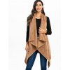 Gilet Asymétrique Long en Fausse Fourrure - Brun XL