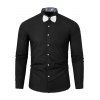 Chemise Fleurie Boutonnée Imprimée à Manches Longues - Noir 2XL
