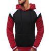 Sweat à Capuche Contrasté avec Poche Kangourou à Manches Raglan en Laine - Noir S