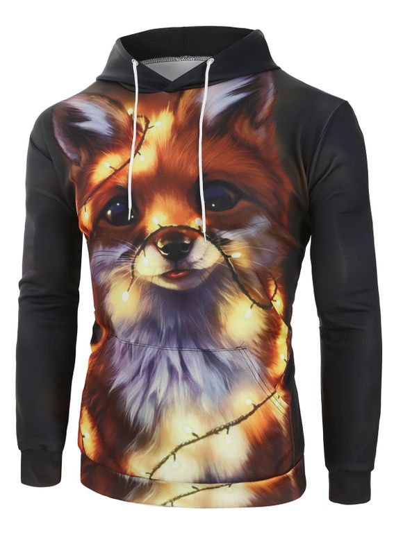 Sweat à Capuche Chien Foudre et Graphique avec Poche en Avant - multicolor L