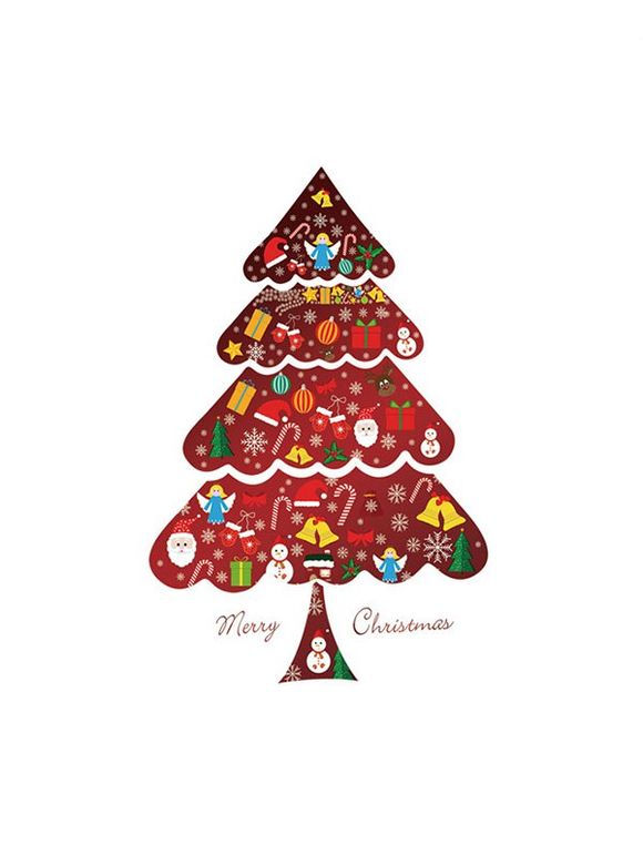 Ensemble d'Autocollant Mural Motif de Père Noël - multicolor 40*60CM